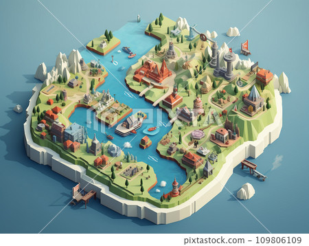 Pictogram map illustration 109806109