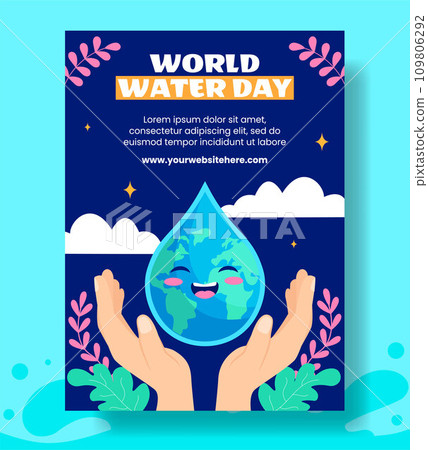 Water Day Vertical Poster Flat Cartoon Hand Drawn Templates Background Illustration Water Day Vertical Poster Flat Cartoon Hand Drawn Templates Background Illustration 109806292
