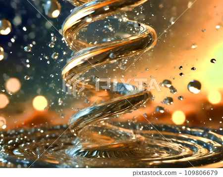 抽象背景與旋轉的水 [AI 生成圖像] 109806679