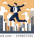 young businessman jumping 109807285