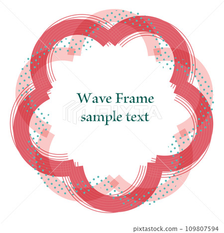 Pop wavy lines, flower-shaped frame 109807594