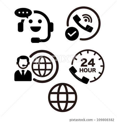 Call center icon set 109808382