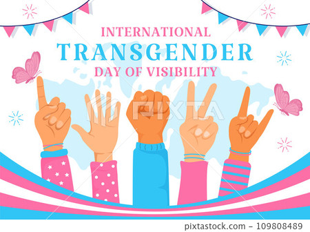 International Transgender Day of Visibility Vector Illustration on March 31 with Transgenders Pride Flags and Symbol in Celebration Flat Background 109808489