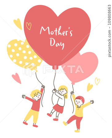 Children with heart balloons 2_Mother's Day 109808663