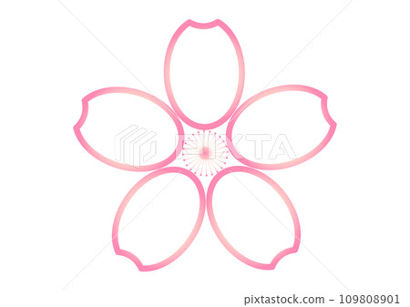 櫻花圖示 可愛的櫻花花瓣插畫 彩色線條標記素材 櫻花圖示 可愛的櫻花花瓣插畫 彩色線條標記素材 109808901