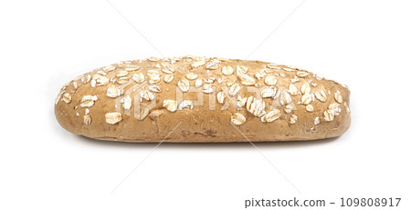 fresh homemade loaf of bread on a white isolated background 109808917