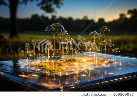 AI-generated content. futuristic greenhouses for growing seedlings  109809088