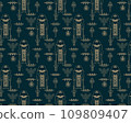 Celestial Symbols and Geometric Shapes on Dark Pattern Wallpaper 109809407
