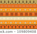 Colorful Fabric Design with Traditional Patterns in Horizontal Strips 109809408