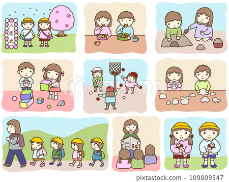 Kindergarten illustration set A-3 109809547