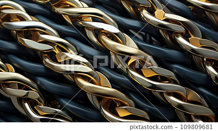 豪華黑色和 24k 金鍊圖案背景 109809681