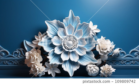 Floral moroccan pattern background texture 109809742
