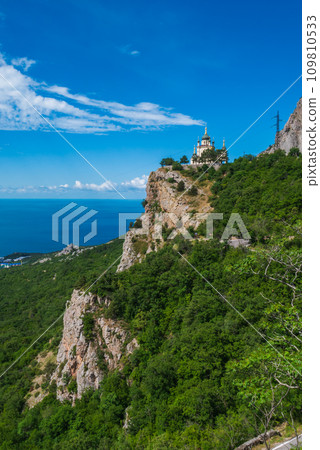 Beautiful church in the mountains. Mountain church. Church in mountains. Beautiful church in the mountains. Mountain church. Church in mountains. 109810533
