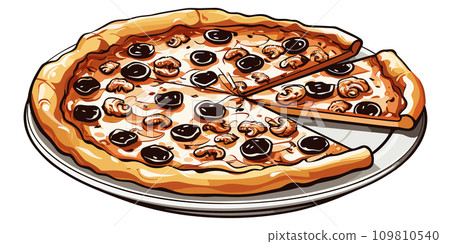 vector illustration of pizza on isolate background vector illustration of pizza on isolate background 109810540
