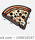 Pizza slice. Vector clip art illustration with simple gradients. All in a single layer. 109810547