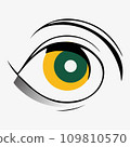 Eye sign in continuous line drawing style. Line art of human eye sign. 109810570