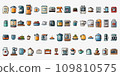 Set of different household items and appliances. 109810575