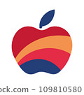 Apple. Vector illustration. Red apple on white background 109810580