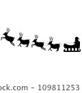 reindeer silhouette on white background 109811253