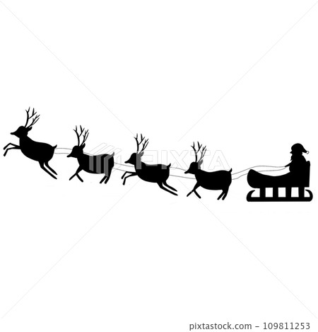 reindeer silhouette on white background reindeer silhouette on white background 109811253