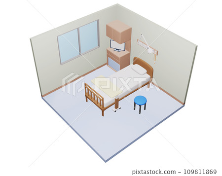Private room in hospital, isometric 109811869
