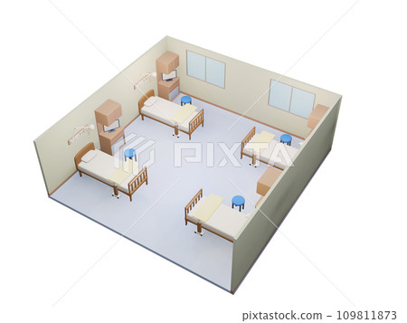 Large room in the hospital, isometric Large room in the hospital, isometric 109811873
