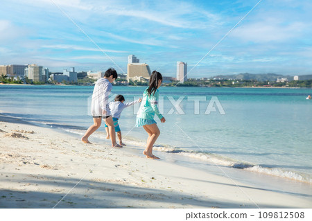 Children playing on the beach Children playing on the beach 109812508