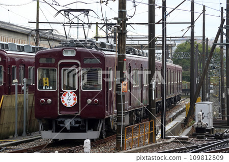 Nose Electric Railway 5100 series train parked at Hirano Depot 109812809