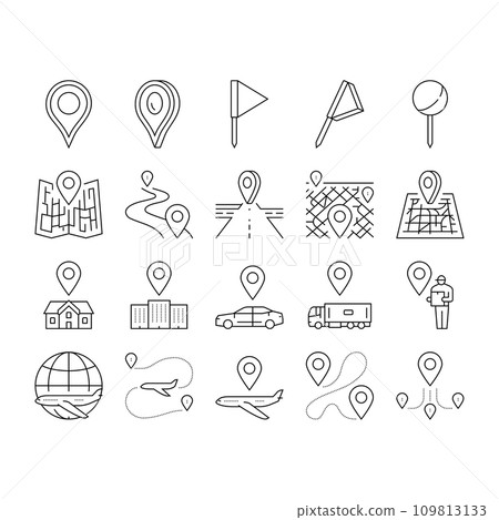 location pin map point icons set vector location pin map point icons set vector 109813133