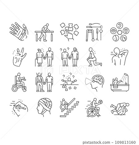 occupational therapist health icons set vector 109813160