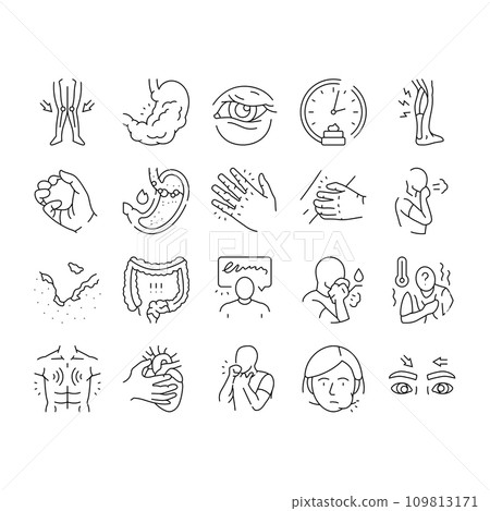 disease symptom health icons set vector 109813171