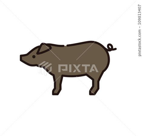 豬 豬肉 豬牲畜插畫 109813407
