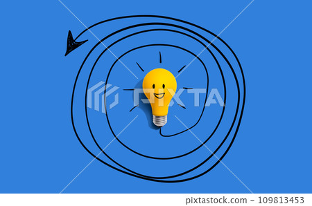 Clarifying complex ideas theme with light bulb 109813453