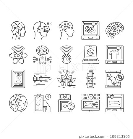 future techology digita modern icons set vector future techology digita modern icons set vector 109813505