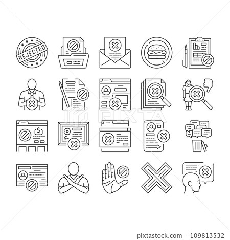 reject man stop stamp cancel icons set vector reject man stop stamp cancel icons set vector 109813532