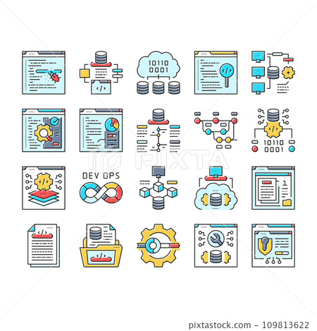 software engineer computer code icons set vector 109813622