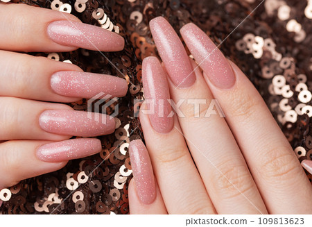 Female hands with beautiful manicure Female hands with beautiful manicure 109813623