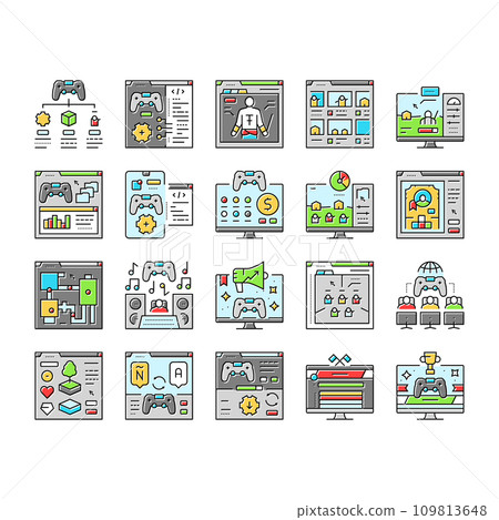 game development computer icons set vector 109813648
