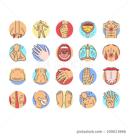 disease symptom health icons set vector disease symptom health icons set vector 109813666