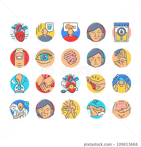 disease symptom health icons set vector disease symptom health icons set vector 109813668