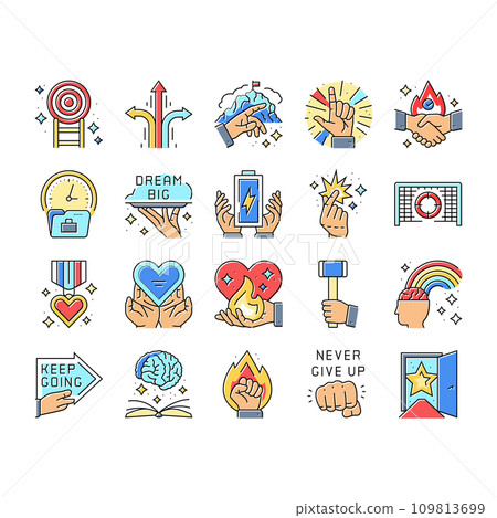 motivation succes challenge icons set vector motivation succes challenge icons set vector 109813699