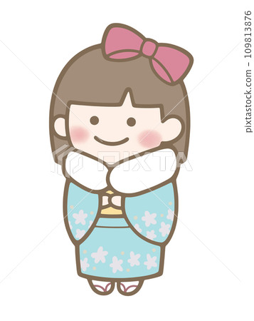 Woman in kimono [no background] 109813876