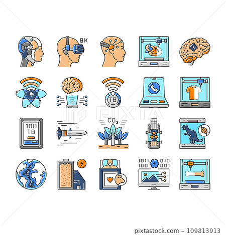 future techology digita modern icons set vector future techology digita modern icons set vector 109813913