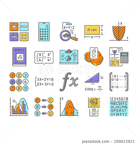 math education school science icons set vector 109813921
