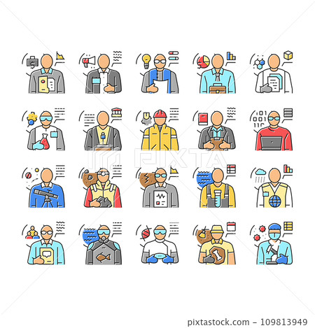 scientist laboratory lab science icons set vector 109813949