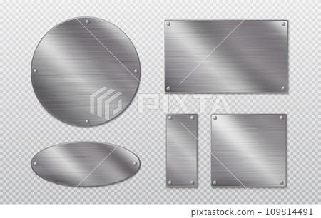 Steel metal tag plate with rivets. 109814491