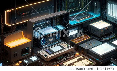 伺服器機房中安裝的半導體設備和電腦：近未來的世界[AI產生的圖像] 109815673