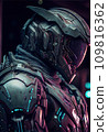 AI-generated content. Portrait of Fantastic Warrior. High-tech futuristic man from the future. Generative AI Art. AI-generated content. Portrait of Fantastic Warrior. High-tech futuristic man from the future. Generative AI Art. 109816362