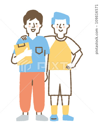 兩個穿著運動服的好朋友_color 109816571