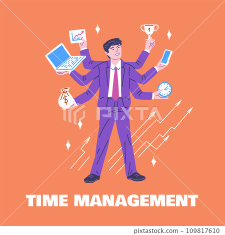 Banner about time management flat style, vector illustration Banner about time management flat style, vector illustration 109817610